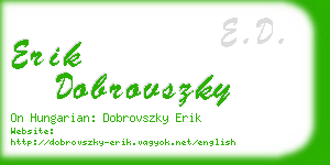 erik dobrovszky business card